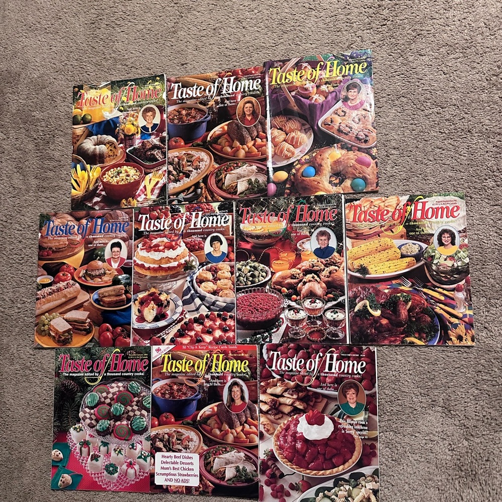 Taste of Home Cookbook Collection with Vibrant Covers